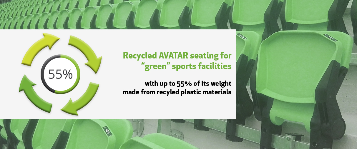 Recycled plastic stadium seating